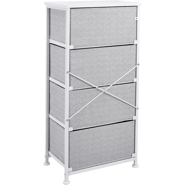 Amazon Basics Fabric 4Drawer Storage Organizer Unit for Closet WhiteWhite