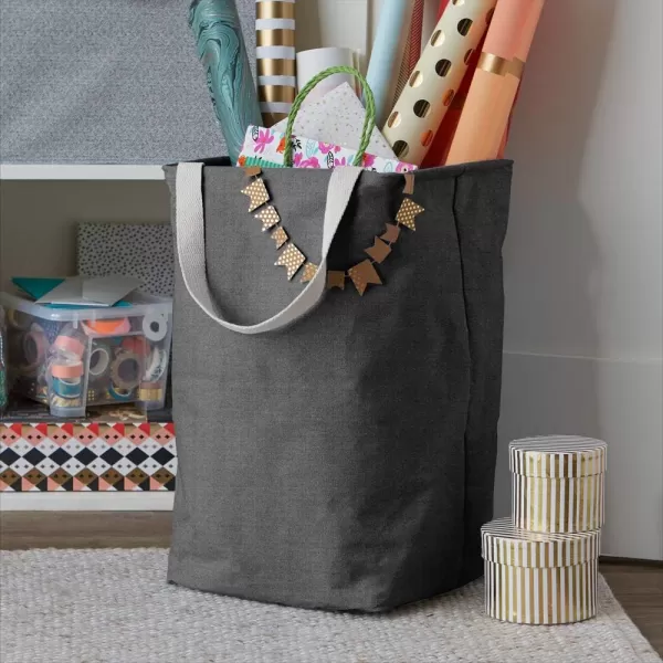 Amazon Basics Fabric Storage Bin  Tall Round Charcoal GreyCharcoal Grey Tall Cube