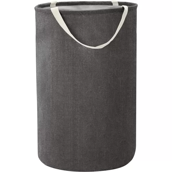 Amazon Basics Fabric Storage Bin  Tall Round Charcoal GreyCharcoal Grey Tall Round