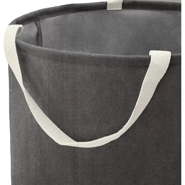 Amazon Basics Fabric Storage Bin  Tall Round Charcoal GreyCharcoal Grey Tall Round