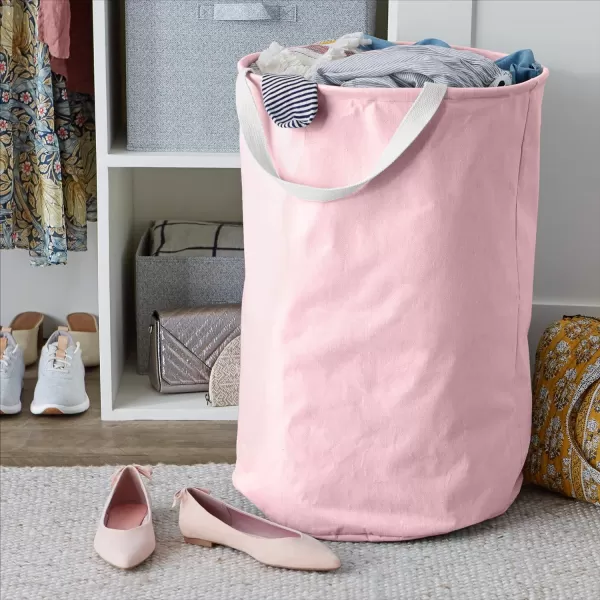 Amazon Basics Fabric Storage Bin  Tall Round Charcoal GreyDusty Pink Tall Round
