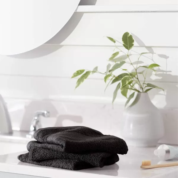 Amazon Basics Fade Resistant Cotton Washcloth 12Pack 12 L x 12 W BlackAmazon Basics Fade Resistant Cotton Washcloth 12Pack 12 L x 12 W Black
