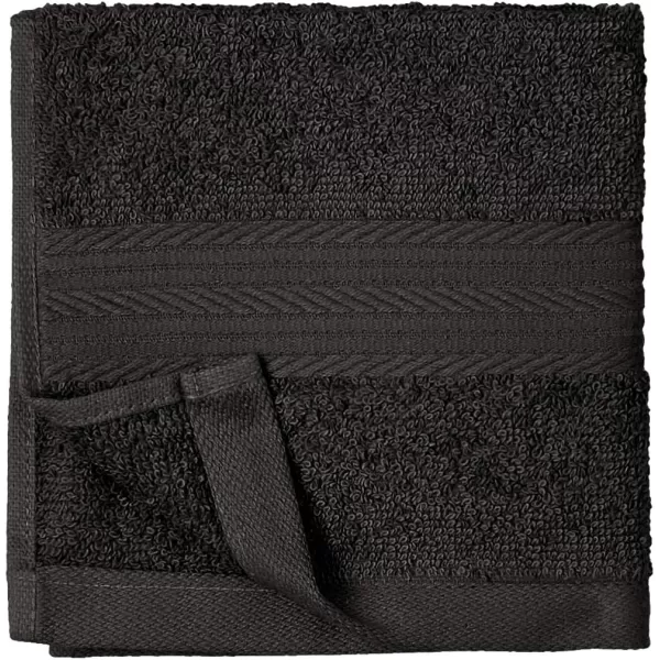 Amazon Basics Fade Resistant Cotton Washcloth 12Pack 12 L x 12 W BlackAmazon Basics Fade Resistant Cotton Washcloth 12Pack 12 L x 12 W Black