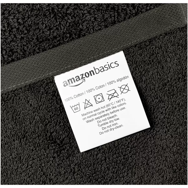 Amazon Basics FadeResistant Cotton Washcloth 12Pack White 12 L x 12 WBath Sheet Pack of 2 Black
