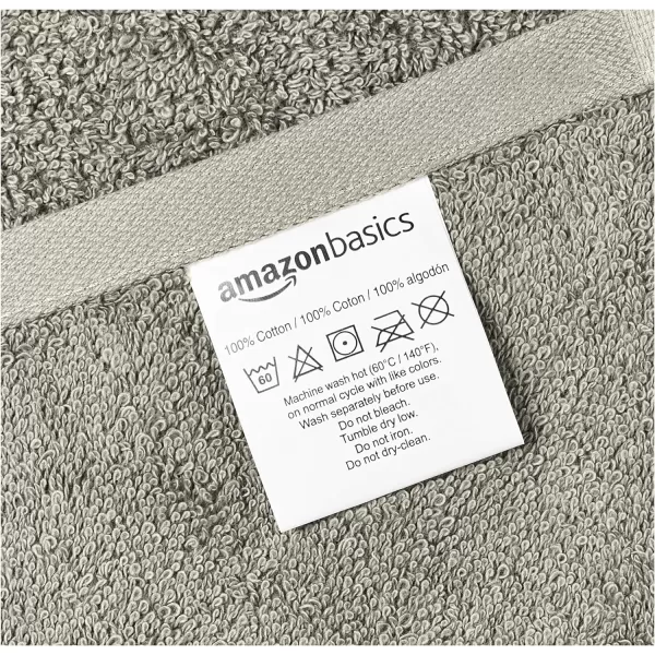 Amazon Basics FadeResistant Cotton Washcloth 12Pack White 12 L x 12 WBath Sheet Pack of 2 Gray