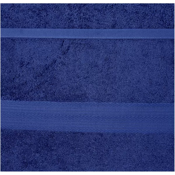 Amazon Basics FadeResistant Cotton Washcloth 12Pack White 12 L x 12 WBath Sheet Pack of 2 Navy Blue