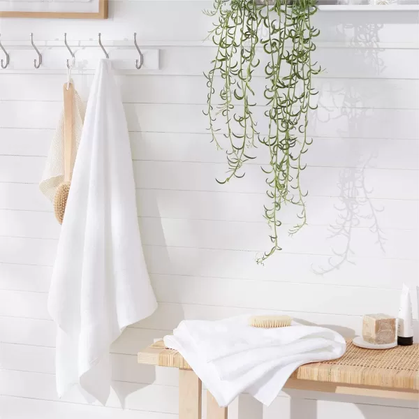 Amazon Basics FadeResistant Cotton Washcloth 12Pack White 12 L x 12 WBath Sheet Pack of 2 White