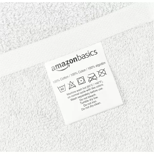 Amazon Basics FadeResistant Cotton Washcloth 12Pack White 12 L x 12 WBath Sheet Pack of 2 White