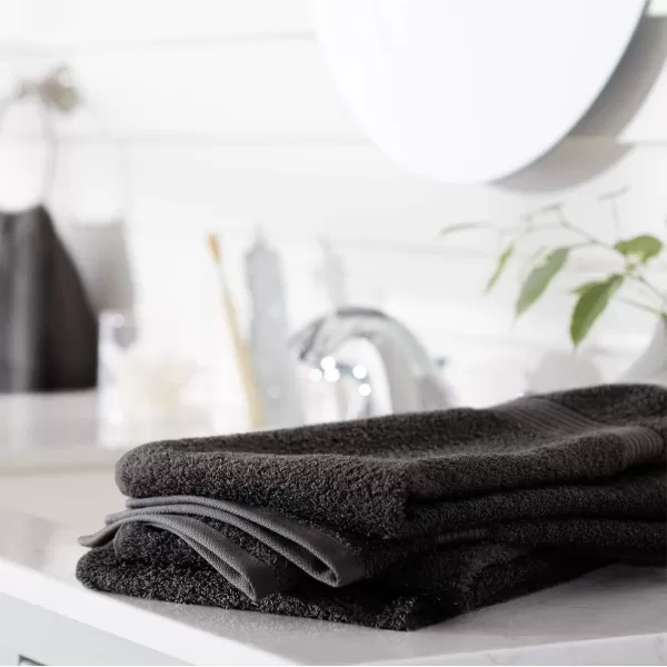 Amazon Basics FadeResistant Cotton Washcloth 12Pack White 12 L x 12 WHand Towel Pack of 6 Black