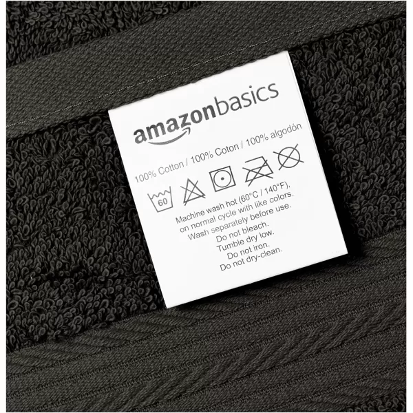 Amazon Basics FadeResistant Cotton Washcloth 12Pack White 12 L x 12 WHand Towel Pack of 6 Black