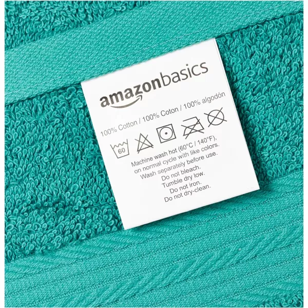 Amazon Basics FadeResistant Cotton Washcloth 12Pack White 12 L x 12 WHand Towel Pack of 6 Teal