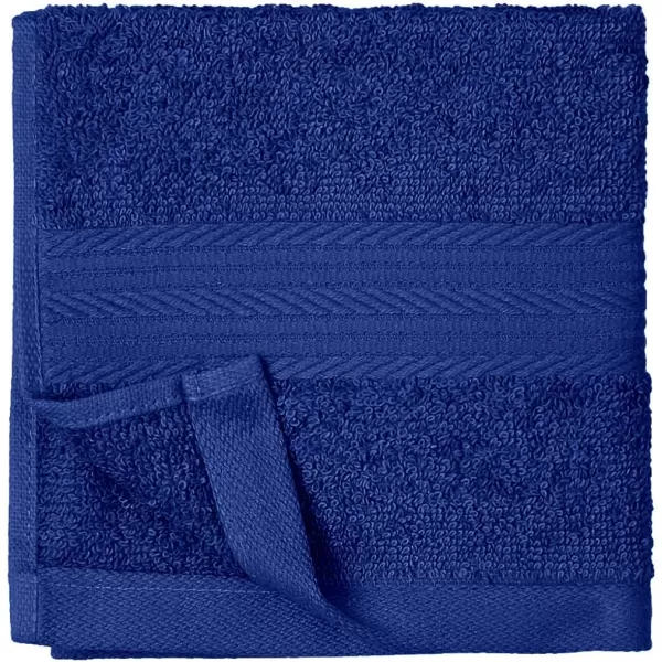 Amazon Basics FadeResistant Cotton Washcloth 12Pack White 12 L x 12 WWashcloth Pack of 12 Navy Blue
