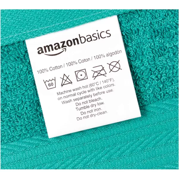 Amazon Basics FadeResistant Cotton Washcloth 12Pack White 12 L x 12 WWashcloth Pack of 12 Teal