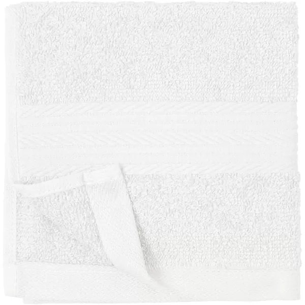 Amazon Basics FadeResistant Cotton Washcloth 12Pack White 12 L x 12 WWashcloth Pack of 12 White