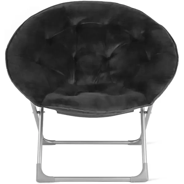 Amazon Basics Faux Fur Saucer Shaped Chair with Metal Frame Black 323D x 272W x 323HBlack