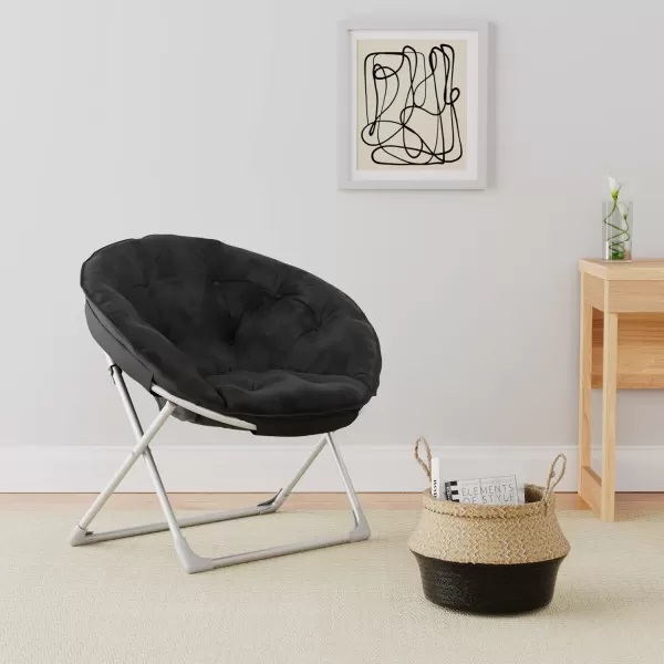 Amazon Basics Faux Fur Saucer Shaped Chair with Metal Frame Black 323D x 272W x 323HBlack