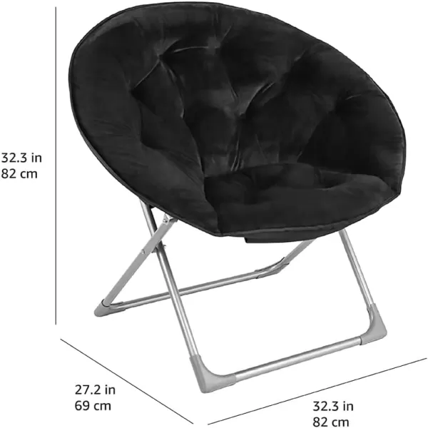 Amazon Basics Faux Fur Saucer Shaped Chair with Metal Frame Black 323D x 272W x 323HBlack