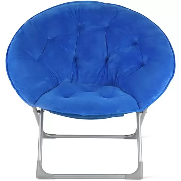 Amazon Basics Faux Fur Saucer Shaped Chair with Metal Frame Black 323D x 272W x 323HBlue