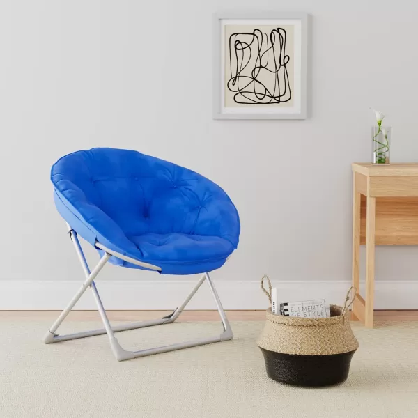 Amazon Basics Faux Fur Saucer Shaped Chair with Metal Frame Black 323D x 272W x 323HBlue