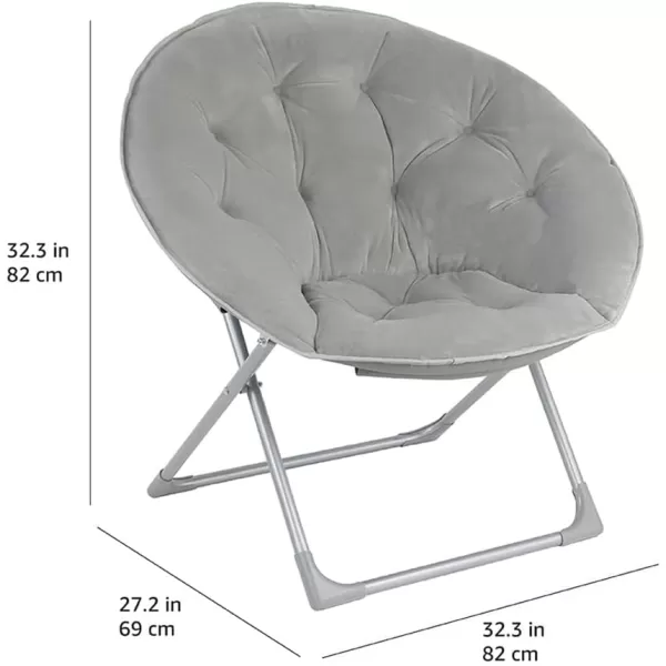 Amazon Basics Faux Fur Saucer Shaped Chair with Metal Frame Black 323D x 272W x 323HGrey