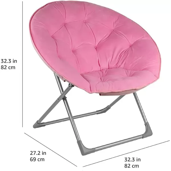 Amazon Basics Faux Fur Saucer Shaped Chair with Metal Frame Black 323D x 272W x 323HPink