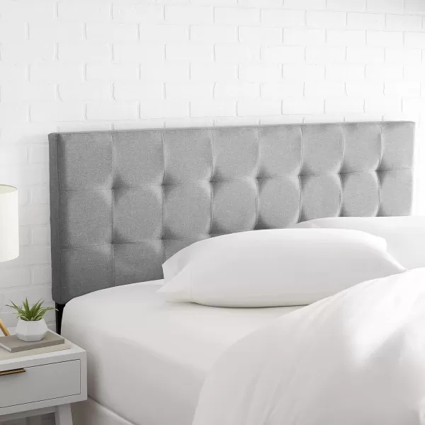 Amazon Basics Faux Linen Upholstered Tufted Headboard King GrayKing