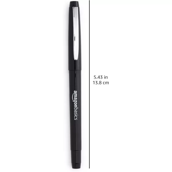 Amazon Basics Felt Tip Marker Pens 12Pack Assorted ColorsBlack 12 Pack