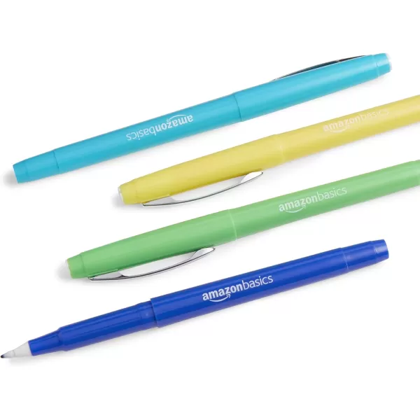 Amazon Basics Felt Tip Marker Pens 12Pack Assorted ColorsBlack 24 Pack
