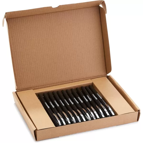Amazon Basics Felt Tip Marker Pens 12Pack Assorted ColorsBlack 24 Pack