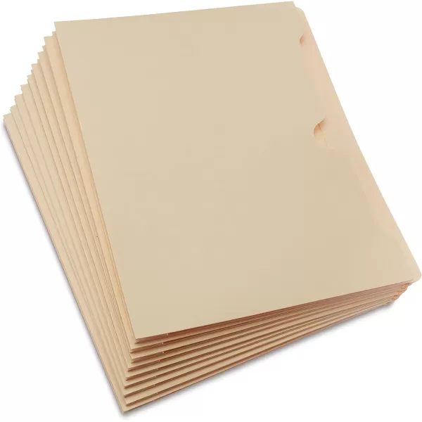 Amazon Basics File Folders Jacket Reinforced StraightCut Tab FlatNo Expansion Letter Size Manila 100Pack  AMZ6002 Inch Expansion 50Pack