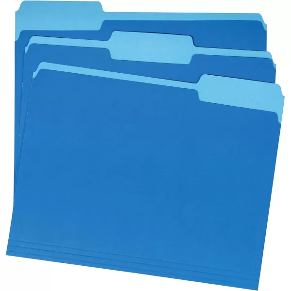 Amazon Basics File Folders Letter Size 13 Cut Tab Blue 36PackBlue