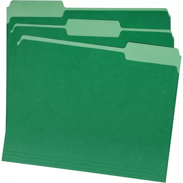 Amazon Basics File Folders Letter Size 13 Cut Tab Blue 36PackBright Green