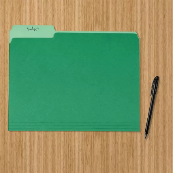 Amazon Basics File Folders Letter Size 13 Cut Tab Blue 36PackBright Green