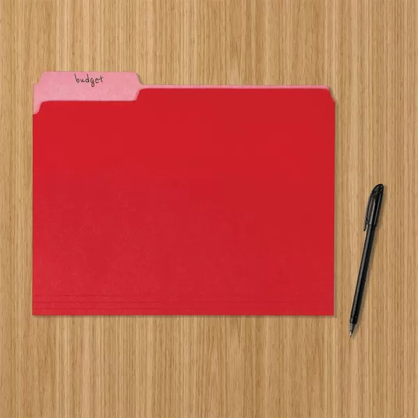 Amazon Basics File Folders Letter Size 13 Cut Tab Blue 36PackRed