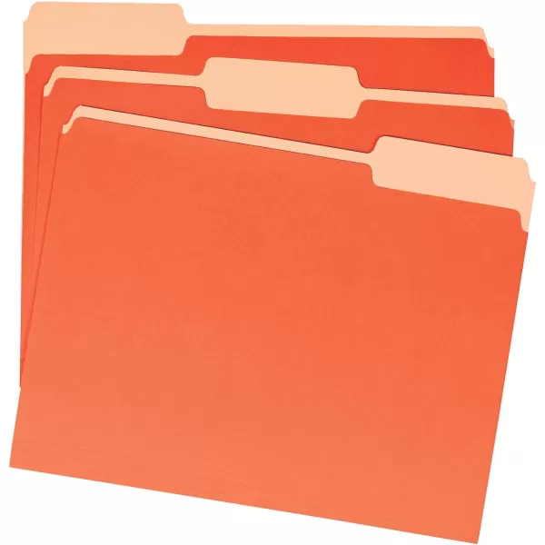 Amazon Basics File Folders Letter Size 13 Cut Tab Gray 36PackOrange