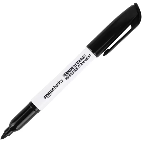 Amazon Basics Fine Point Tip Permanent Markers Black 24PackBlack 24 Pack