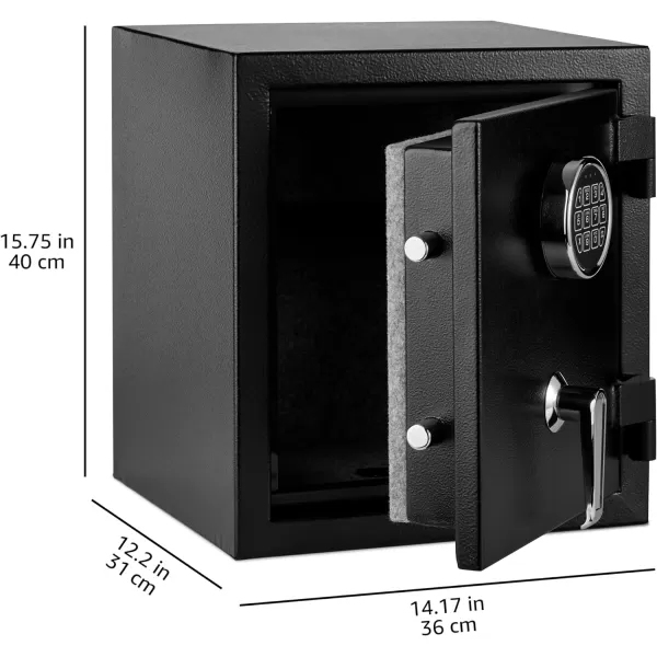 Amazon Basics Fire Resistant Security Safe with Programmable Electronic Keypad 21 Cubic Feet Black 1693W x 1378 Dx 2598H083 Cubic Feet