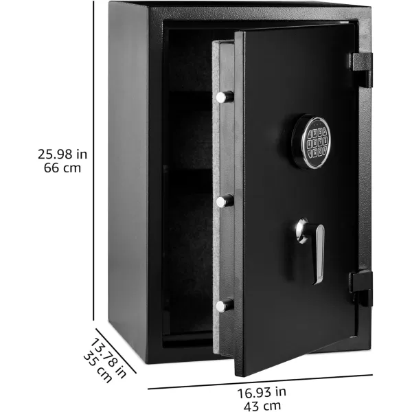 Amazon Basics Fire Resistant Security Safe with Programmable Electronic Keypad 21 Cubic Feet Black 1693W x 1378 Dx 2598H21 Cubic Feet
