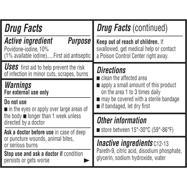 Amazon Basics First Aid Antiseptic 10 Povidone Iodine Solution 8 Fl Oz Pack of 44 Fl Oz Pack of 1