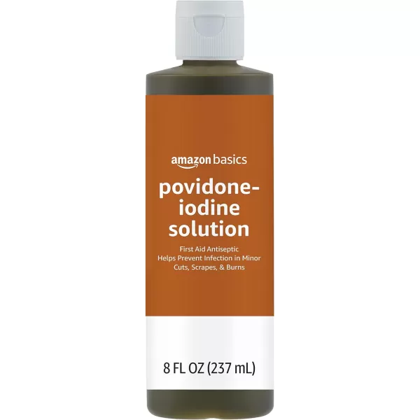 Amazon Basics First Aid Antiseptic 10 Povidone Iodine Solution 8 Fl Oz Pack of 48 Fl Oz Pack of 4