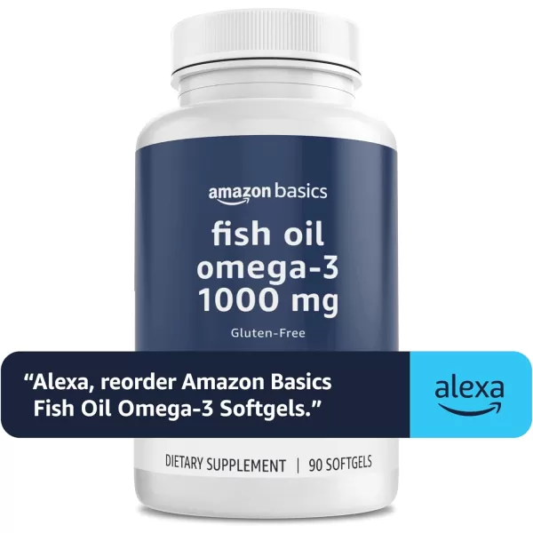 Amazon Basics Fish Oil Omega3 1000 mg 90 Softgels 1 per serving Gluten FreeAmazon Basics Fish Oil Omega3 1000 mg 90 Softgels 1 per serving Gluten Free