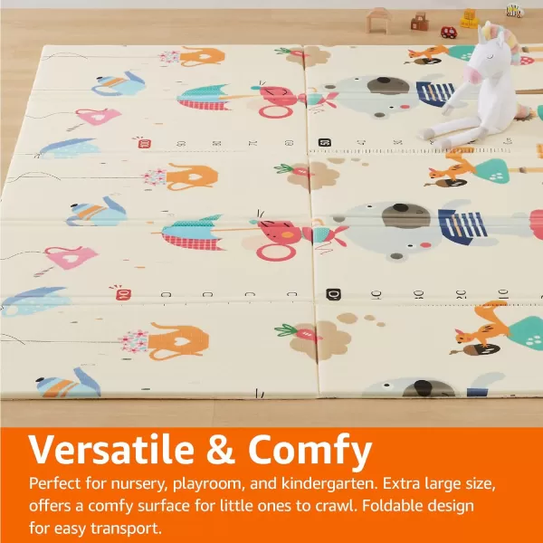 Amazon Basics Foldable Baby Crawling Play Mat Reversible Waterproof  71 x 63 x 06787 x 71 x 06