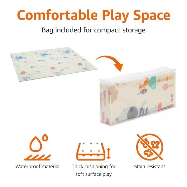 Amazon Basics Foldable Baby Crawling Play Mat Reversible Waterproof  71 x 63 x 06787 x 71 x 06