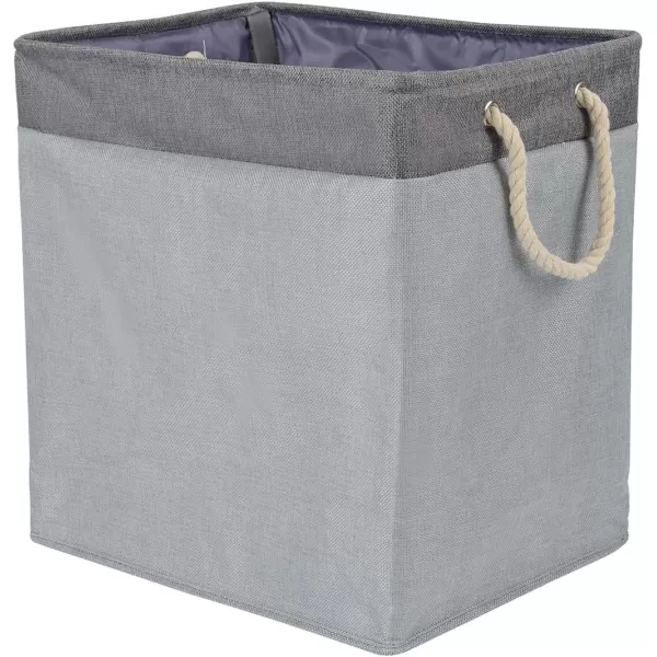 Amazon Basics Foldable Fabric Rectangular Laundry Hamper with Detachable Brackets Large BlackGray