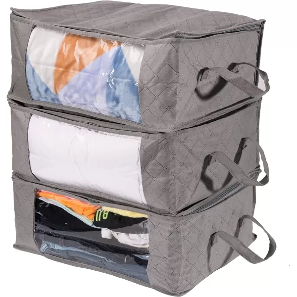 Amazon Basics Foldable Large Zippered Storage Bag Organizer Cubes with Clear Window amp Handles 3Pack GrayAmazon Basics Foldable Large Zippered Storage Bag Organizer Cubes with Clear Window amp Handles 3Pack Gray