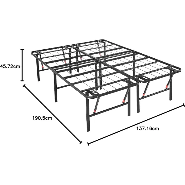 Amazon Basics Foldable Metal Platform Bed Frame with Tool Free Setup 14 Inches High King BlackFull 18 Inch