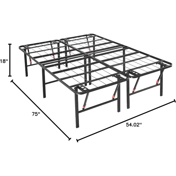Amazon Basics Foldable Metal Platform Bed Frame with Tool Free Setup 14 Inches High King BlackFull 18 Inch