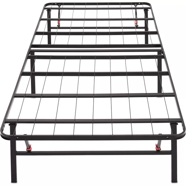 Amazon Basics Foldable Metal Platform Bed Frame with Tool Free Setup 14 Inches High King BlackTwin 14Inch