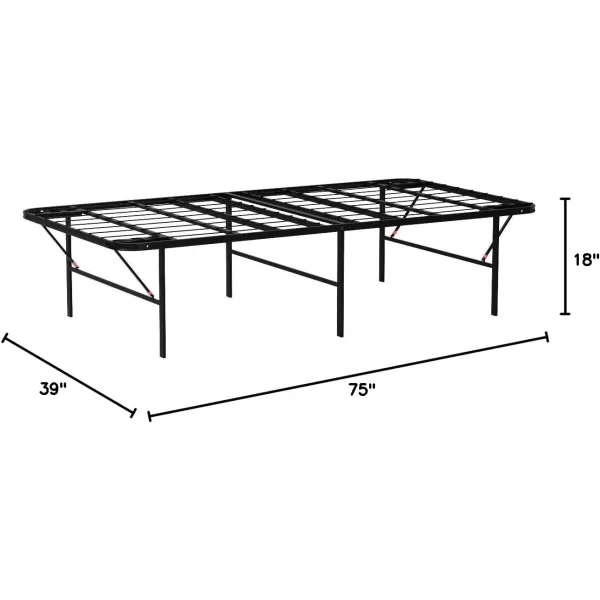 Amazon Basics Foldable Metal Platform Bed Frame with Tool Free Setup 14 Inches High King BlackTwin 18 Inch