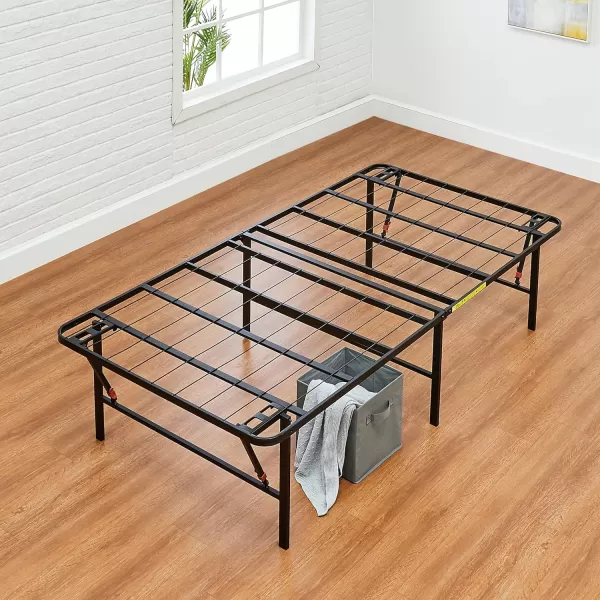 Amazon Basics Foldable Metal Platform Bed Frame with Tool Free Setup 14 Inches High King BlackTwin 18 Inch